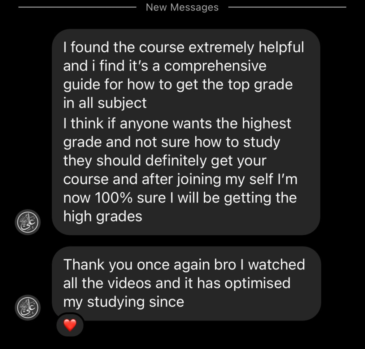 Student testimonial from Ali